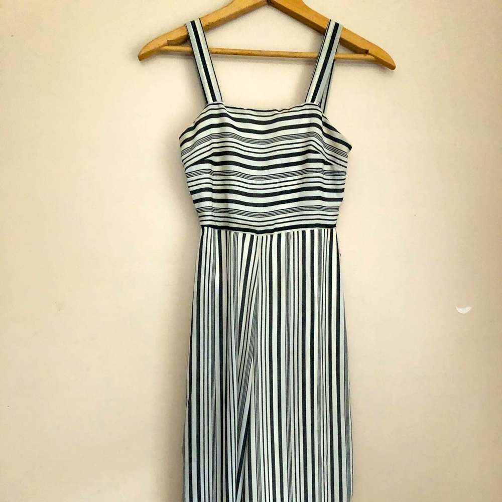 Japna mid calf romper XS black and white striped